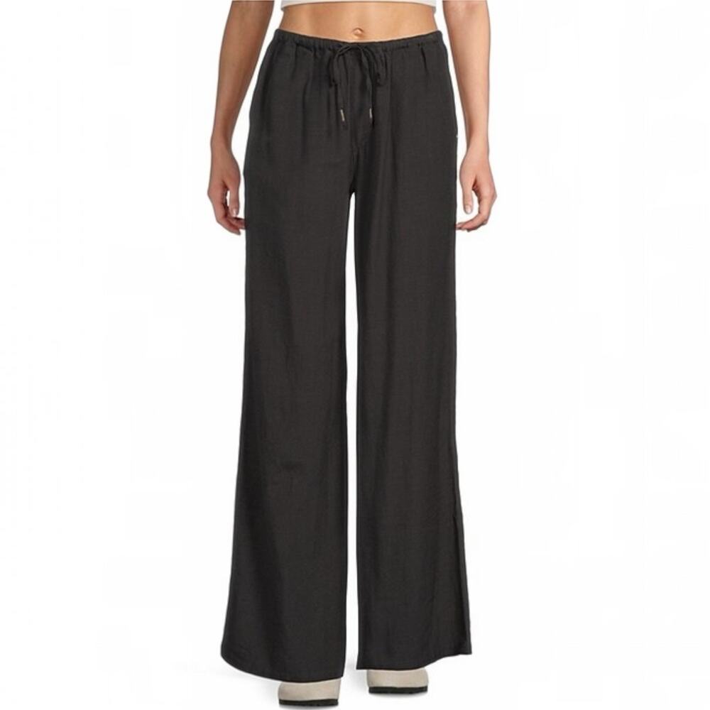 Roxy Lyla Low Rise Drawstring Pull-On Linen Wide Leg Pants